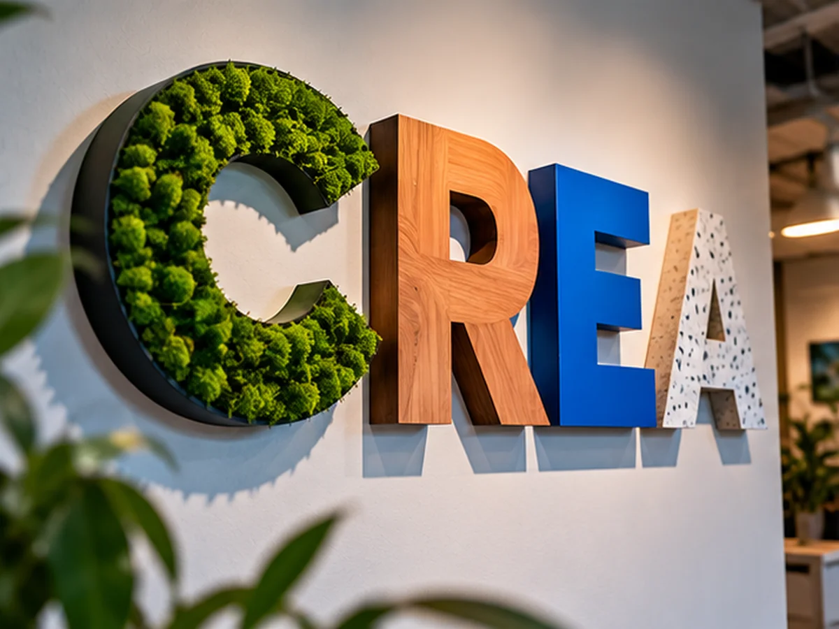 Letras corpóreas personalizadas con diferentes colores y acabados para negocios